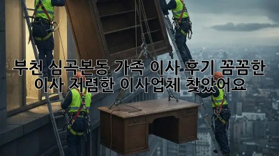 부천 심곡본동 가족 이사 후기: 꼼꼼한 이사, 저렴한 이사업체 찾았어요! 😍