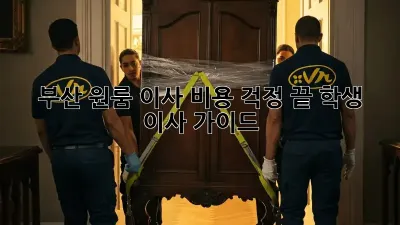 부산 원룸 이사, 비용 걱정 끝! 학생 이사 가이드